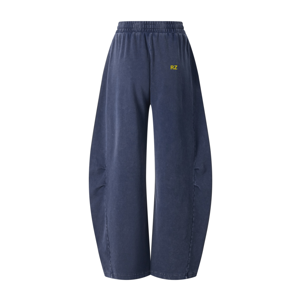 320GSM Heavyweight Cotton Slub Snow Wash Curved Leg Pants Vintage Royal Blue