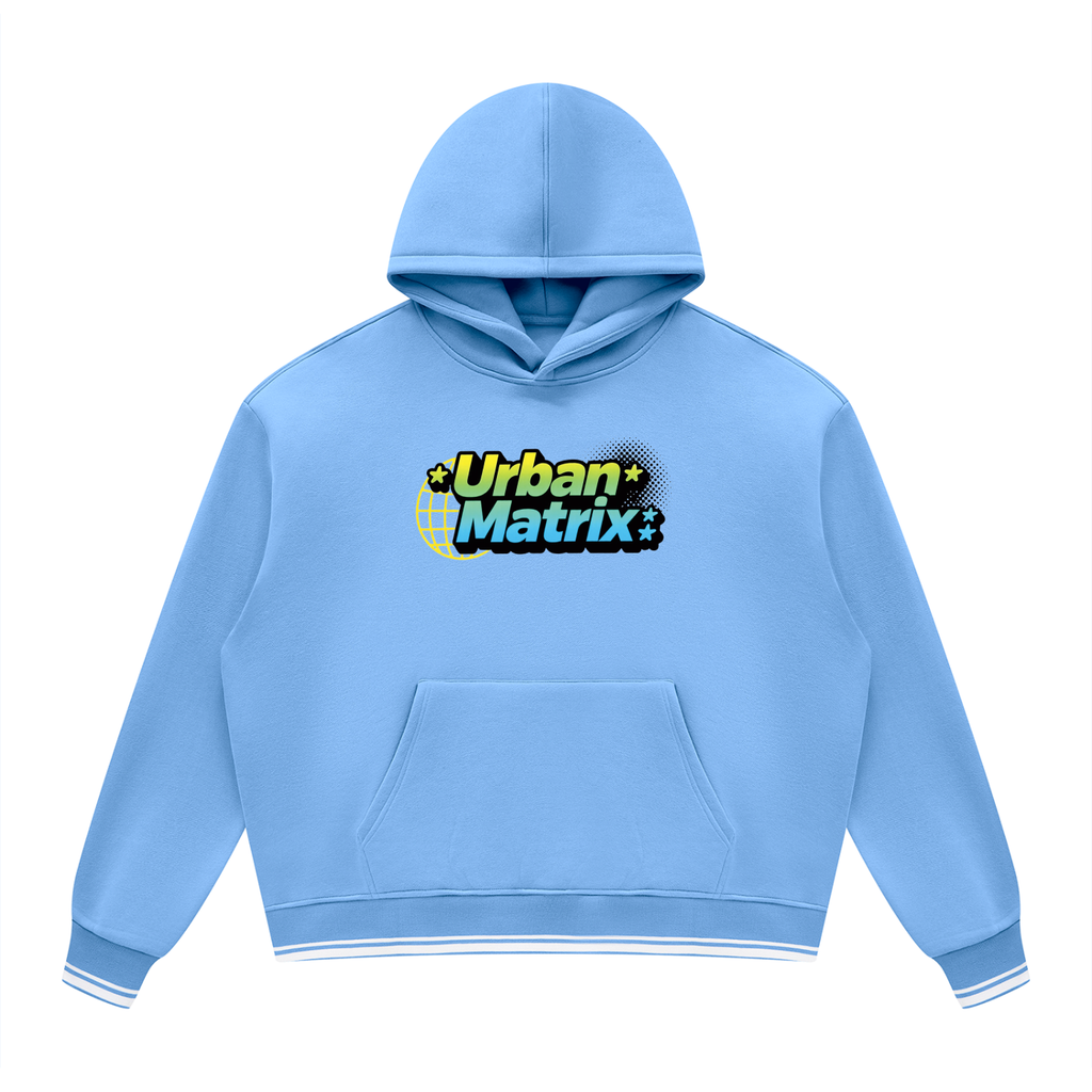 Unisex Oversized Color Block Fleece Hoodie