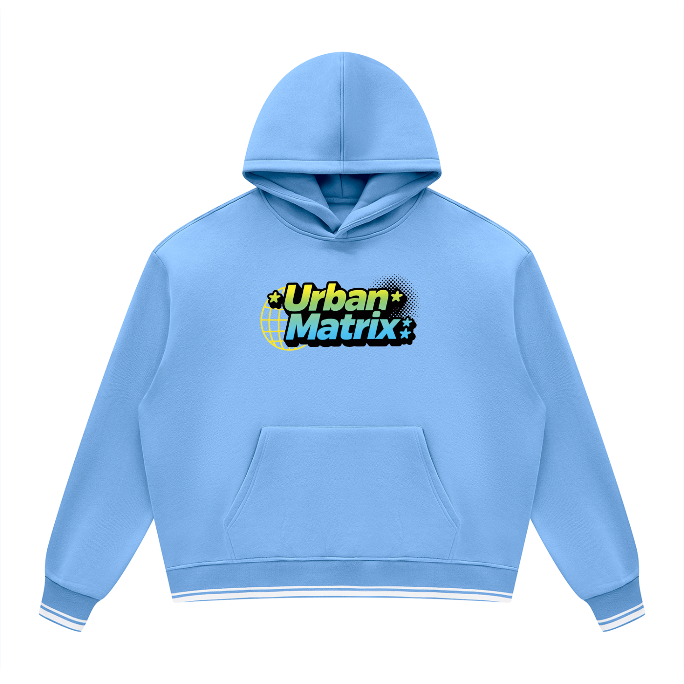 Unisex Oversized Color Block Fleece Hoodie