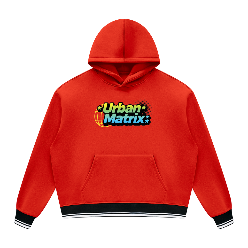 Unisex Oversized Color Block Fleece Hoodie