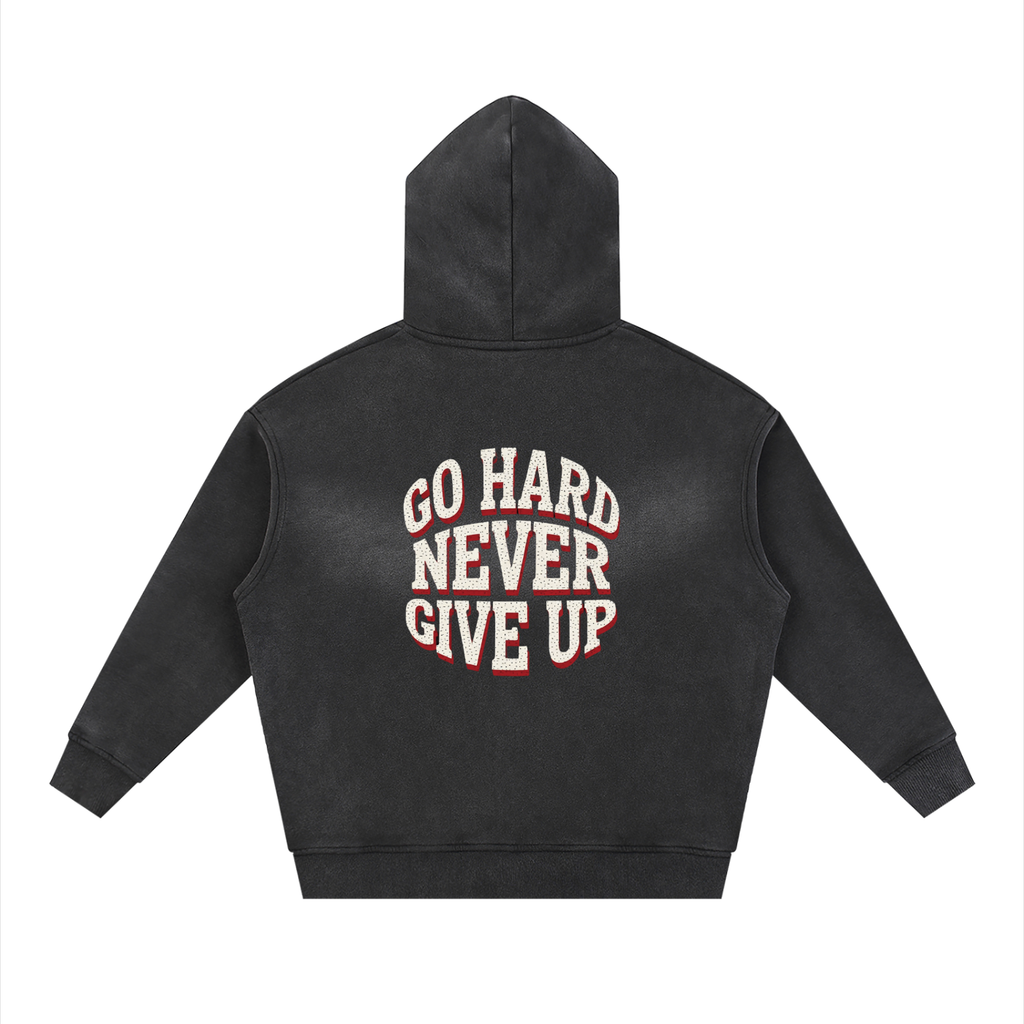 Sunfade Two-way Zipper Boxy Fleece Hoodie