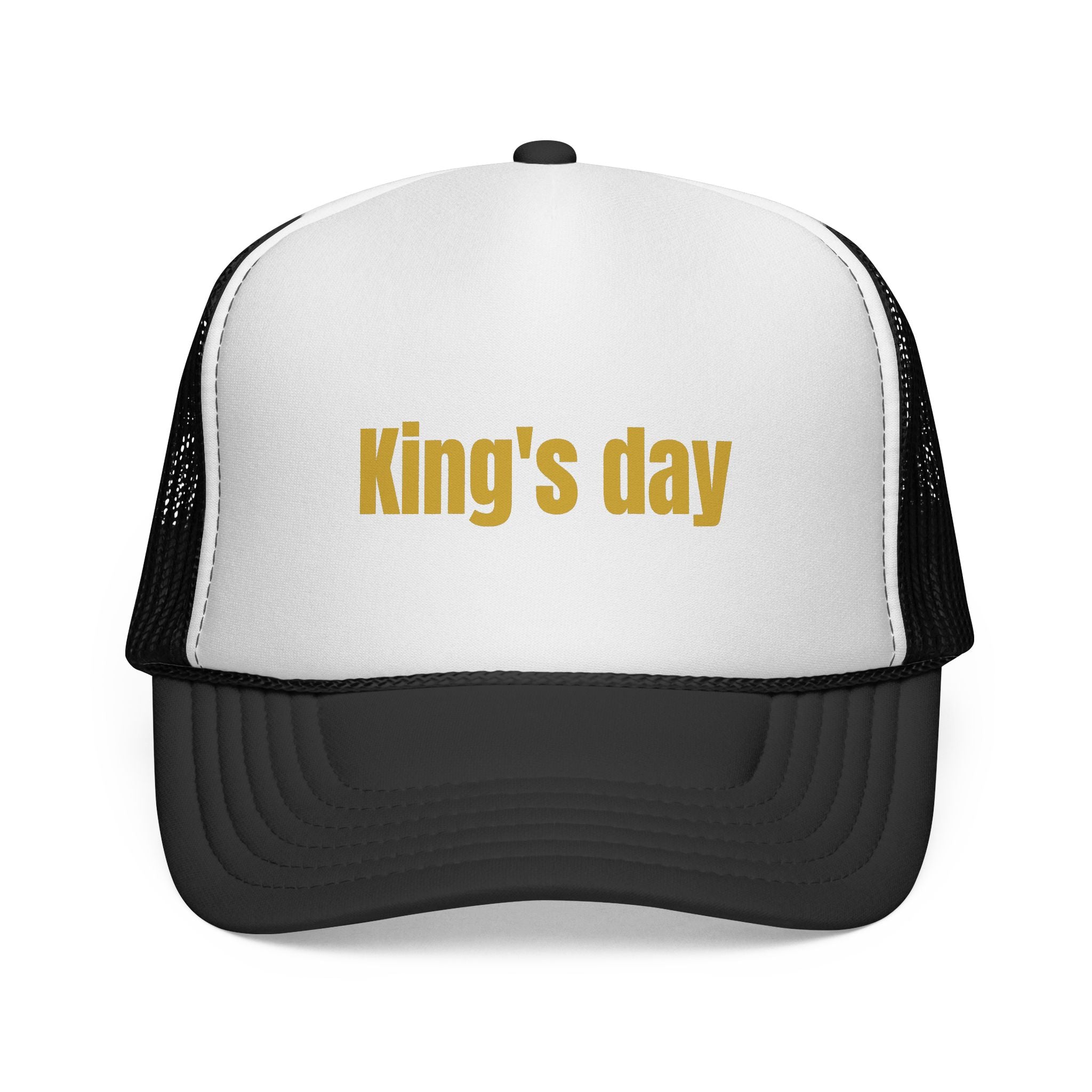 King's Day Trucker Cap – Gold Text Mesh Baseball Hat