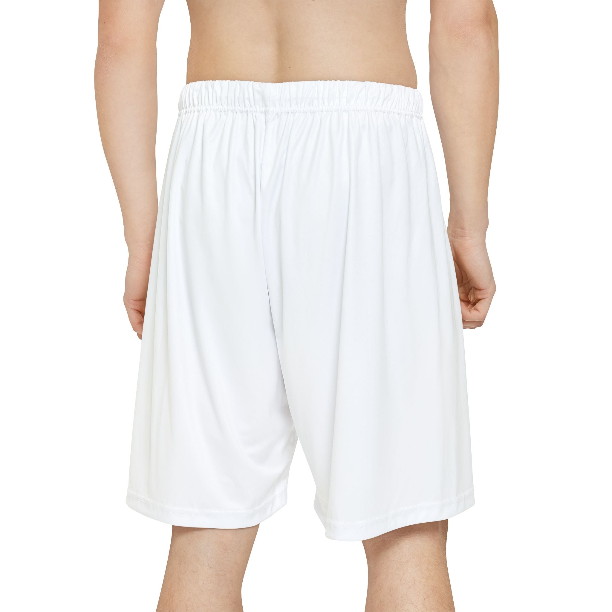 White Men’s Sports Shorts with Gold 'Z' Logo – Athletic Gym Shorts