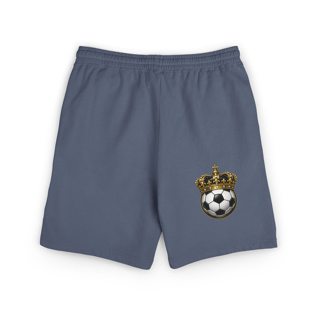 Crowned Soccer Logo Sweat Shorts — Garment-Dyed Lightweight Fleece