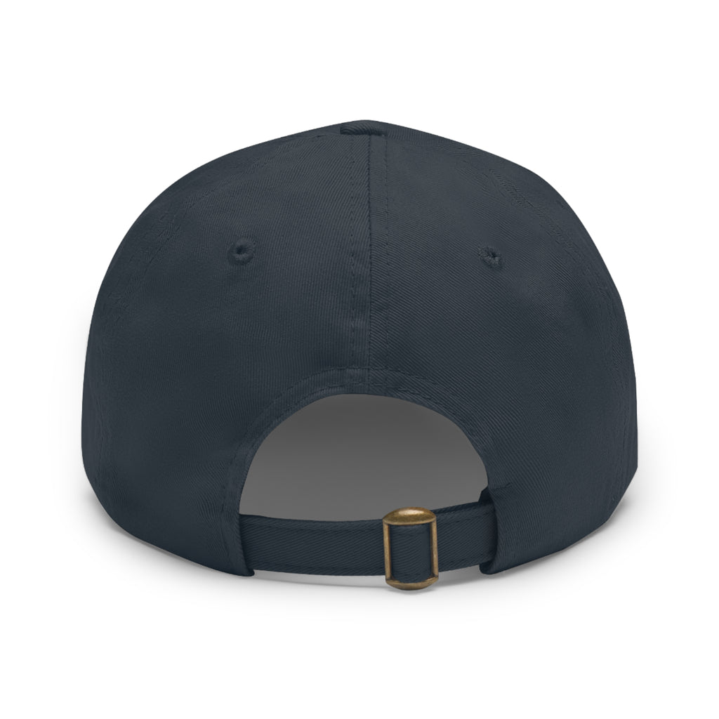 Round Leather Patch Dad Hat — Gold 'Royal Zak' Crown Emblem