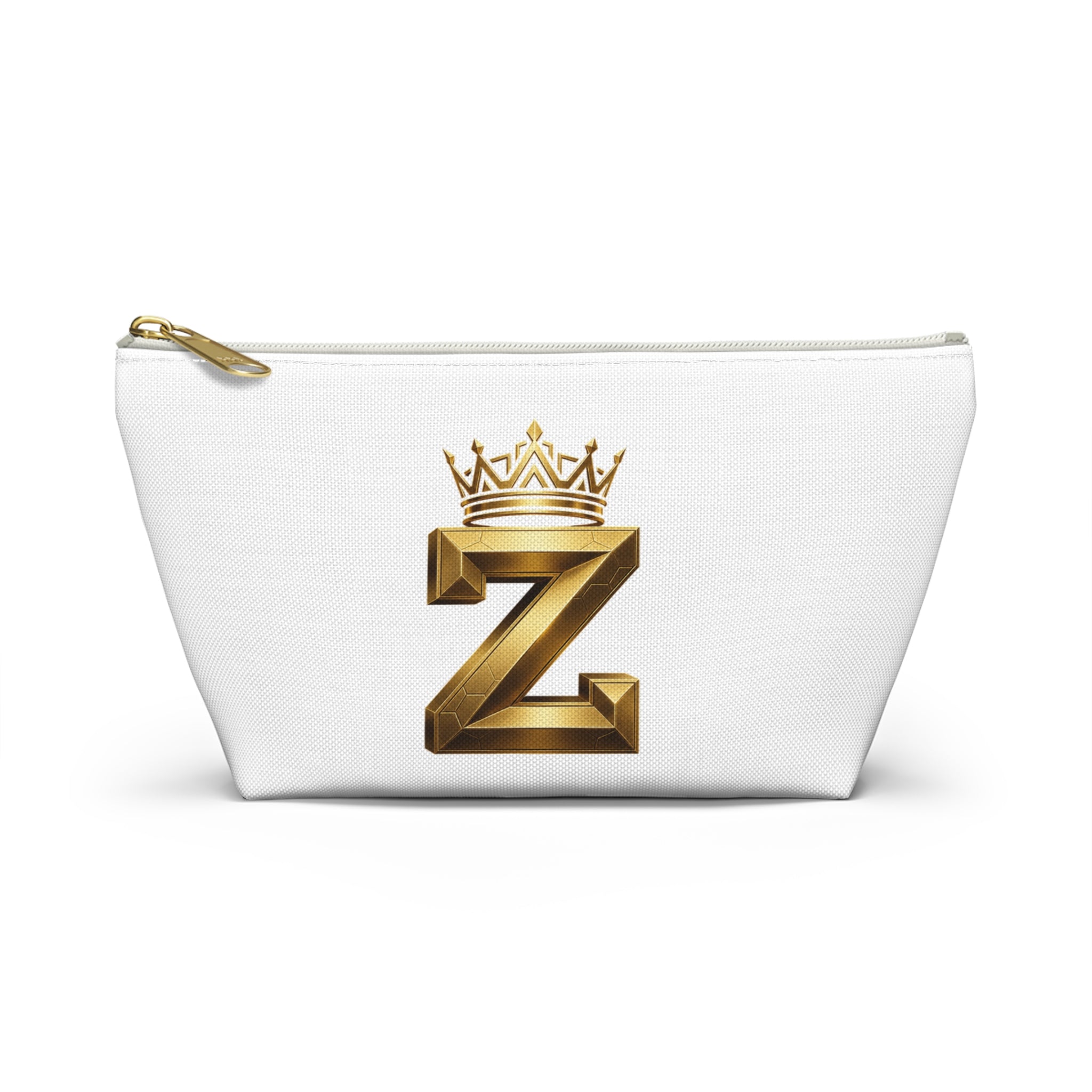 Gold Crown 'Z' Accessory Pouch – Personalized Monogram Makeup Bag