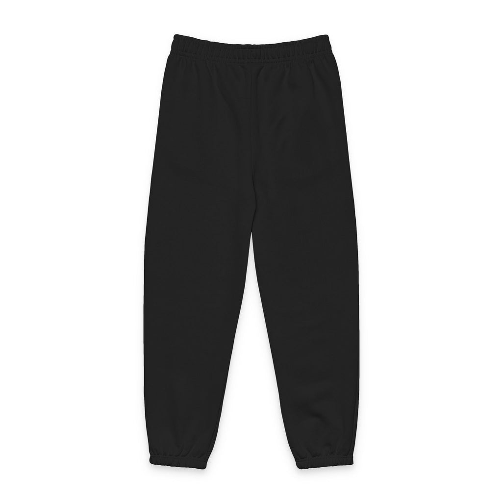 Cross Graphic Sweatpants — Minimal Beige Joggers with Side Text