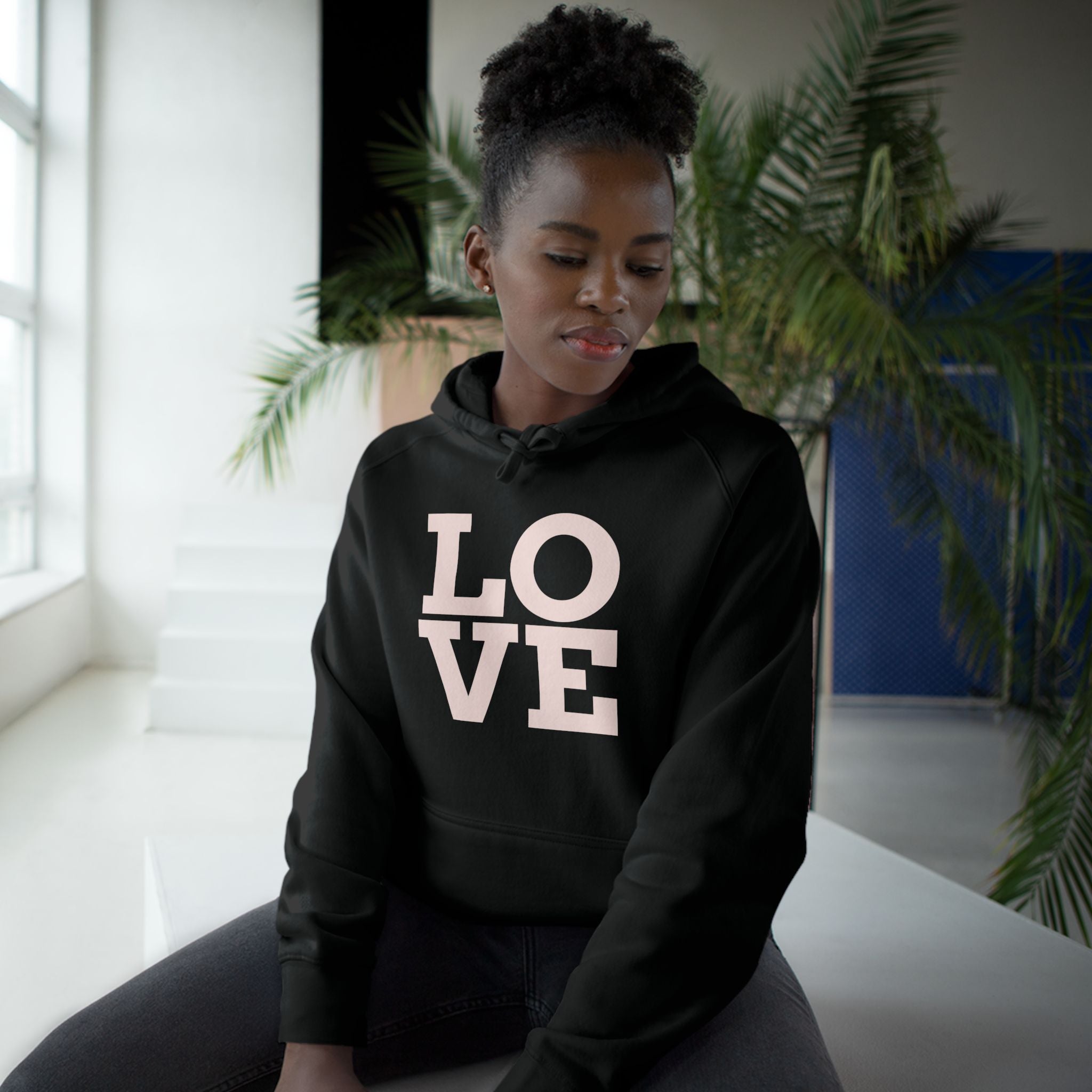 LOVE Pink Front Hoodie with Gold "Z Royal Zak" Back - Cozy Valentine Pullover