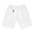 Royal Z Athletic Long Shorts — White Performance Gym Shorts with Gold Logo