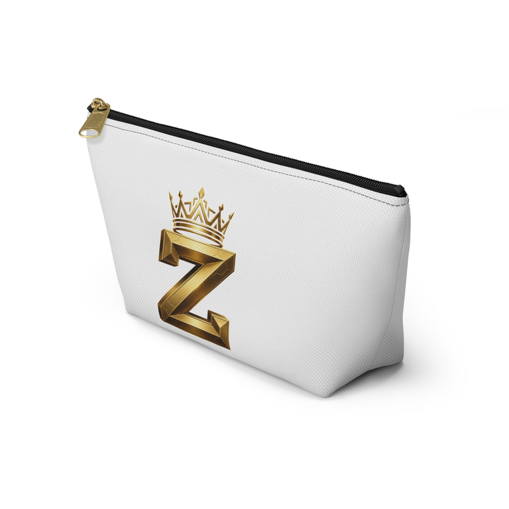 Gold Crown 'Z' Accessory Pouch – Personalized Monogram Makeup Bag