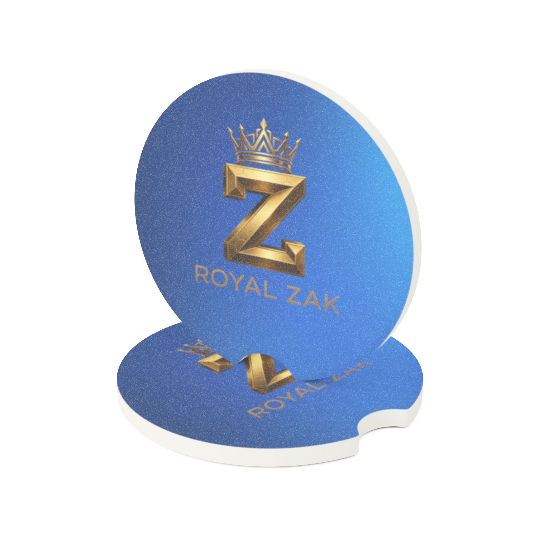 Royal Zak Gold Monogram Car Coaster — Soapstone Cup Holder Insert