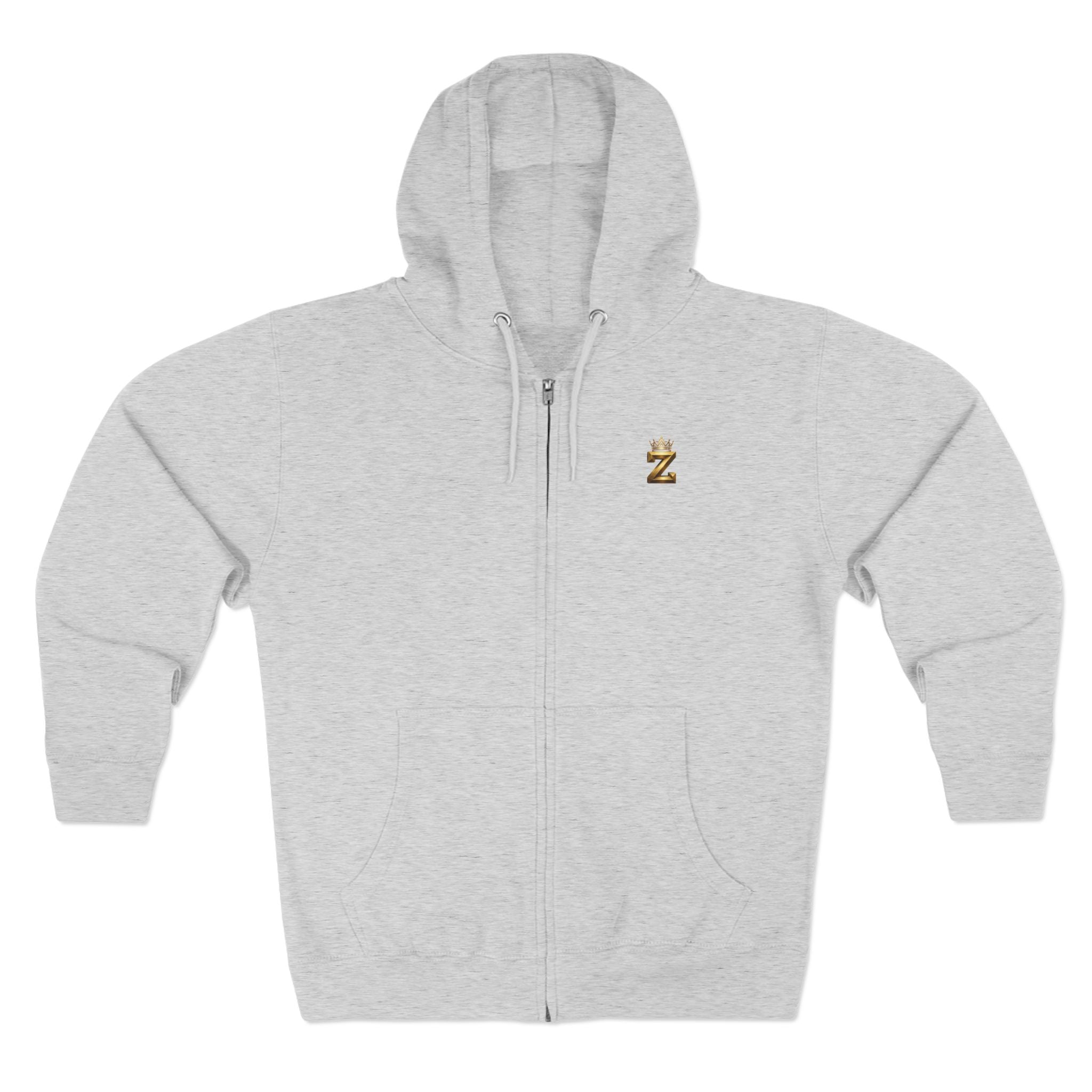 LOVE Zip Hoodie — Light Gray Minimalist Love Logo Zip-Up Hoodie