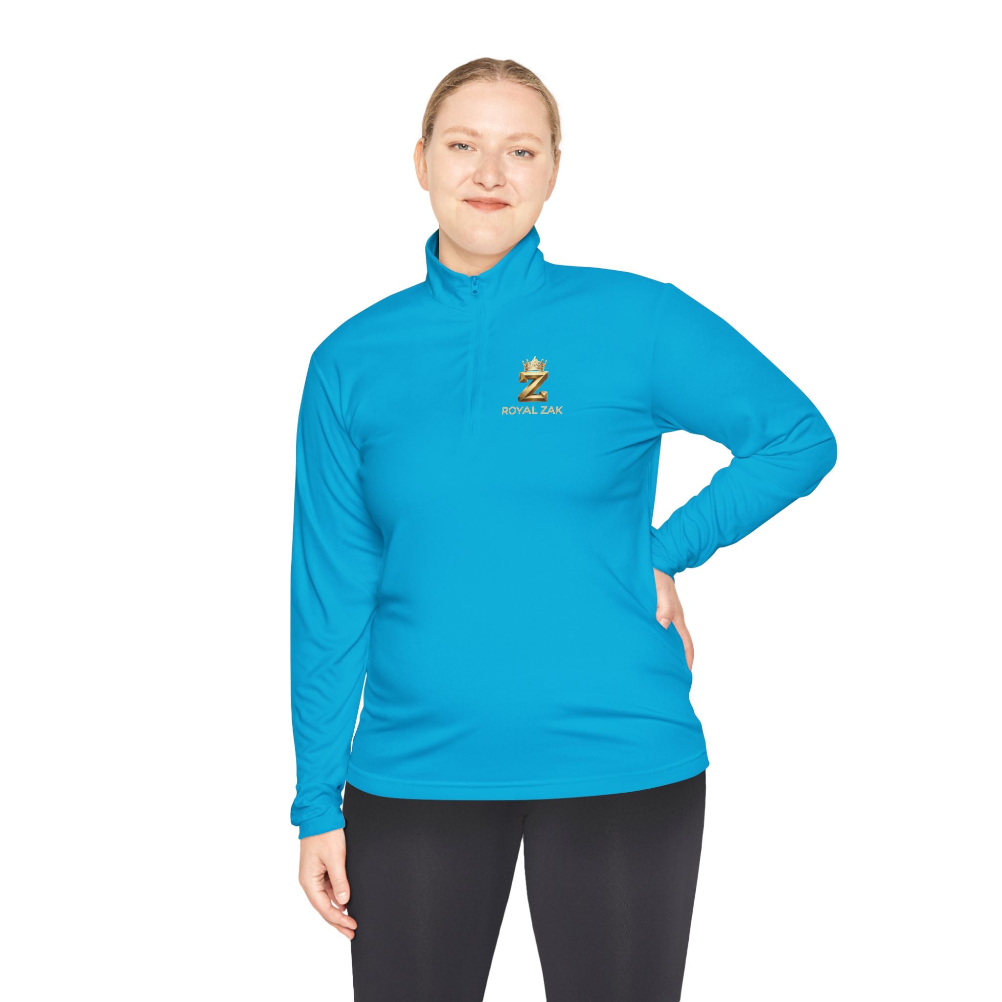 Quarter-Zip Pullover — Royal Elm Gold Logo embroidered