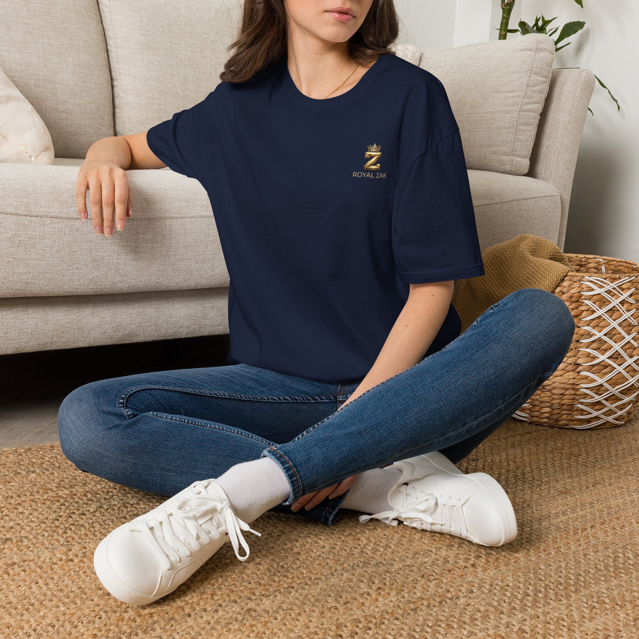 Royal ZAK Premium Soccer Tee — Gold Logo Streetwear T-Shirt