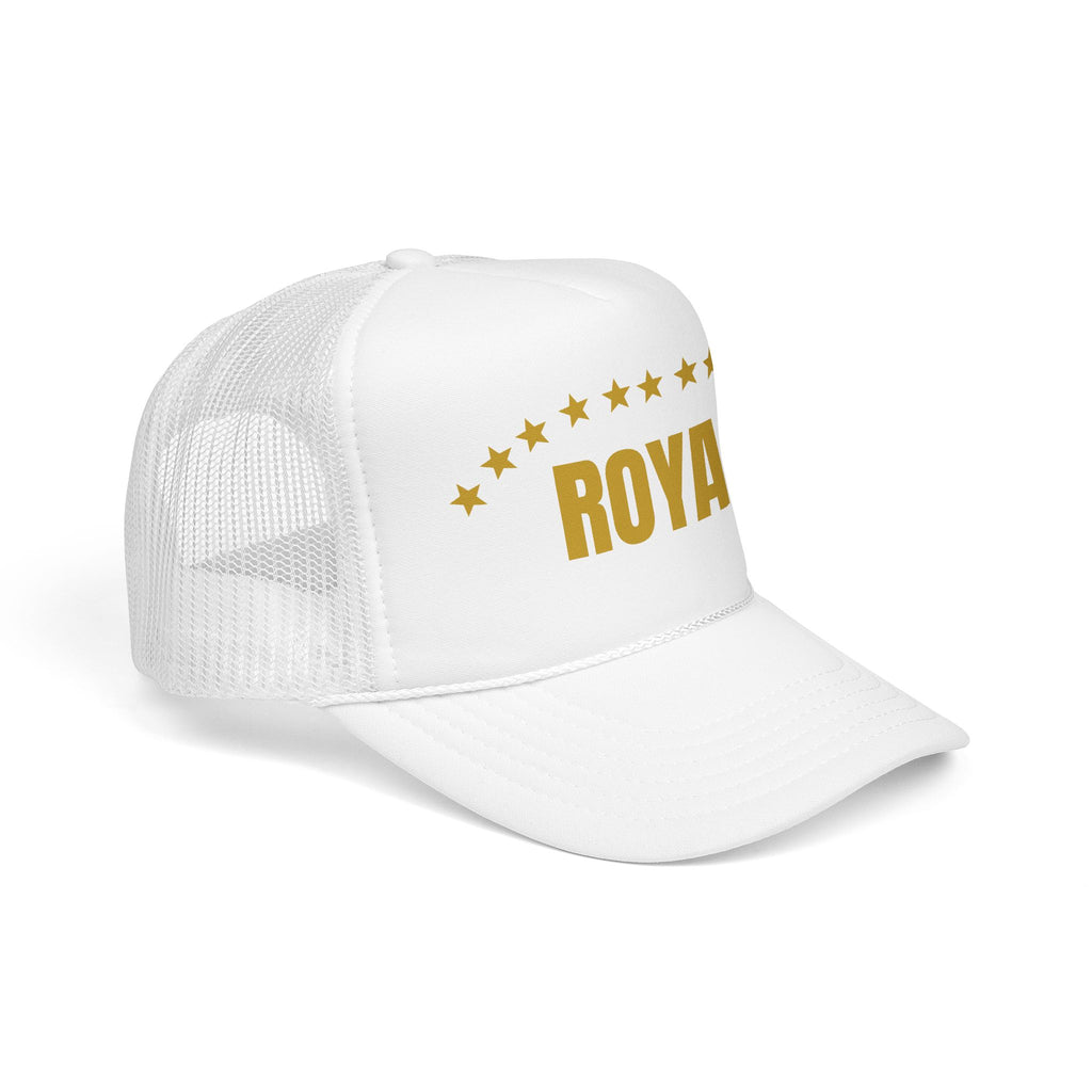 Trucker Hat — "ROYAL" Gold Stars Foam Mesh Cap