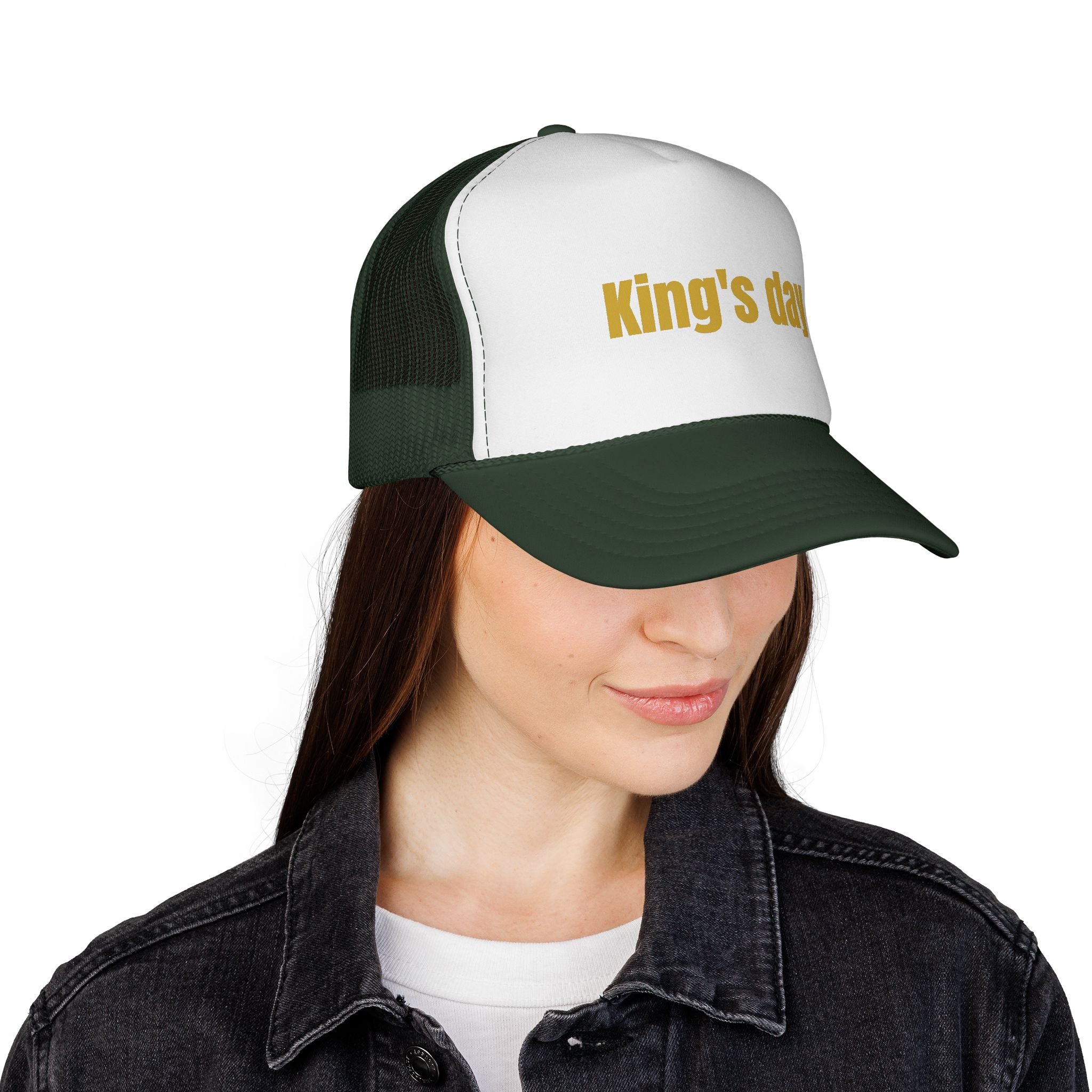 King's Day Trucker Cap – Gold Text Mesh Baseball Hat