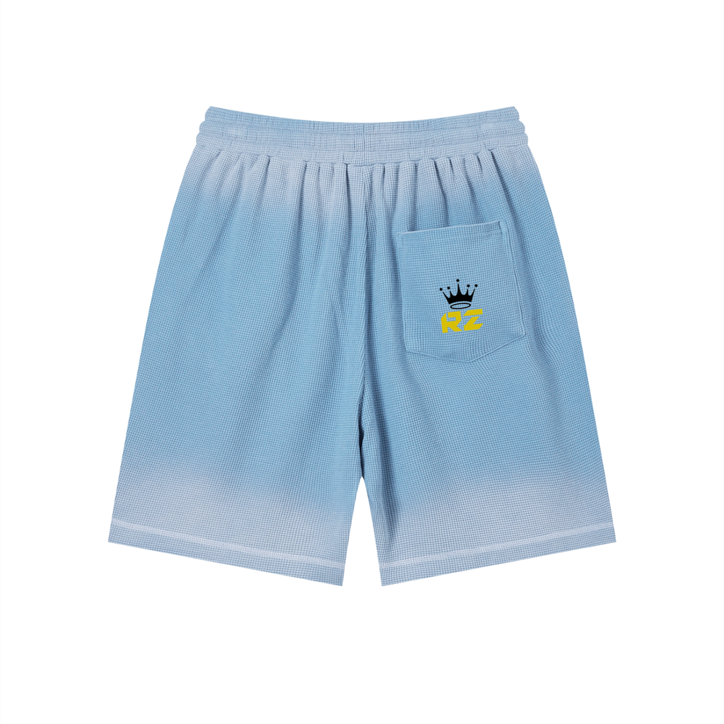 Unisex Sunfade Waffle Raw Hem Shorts