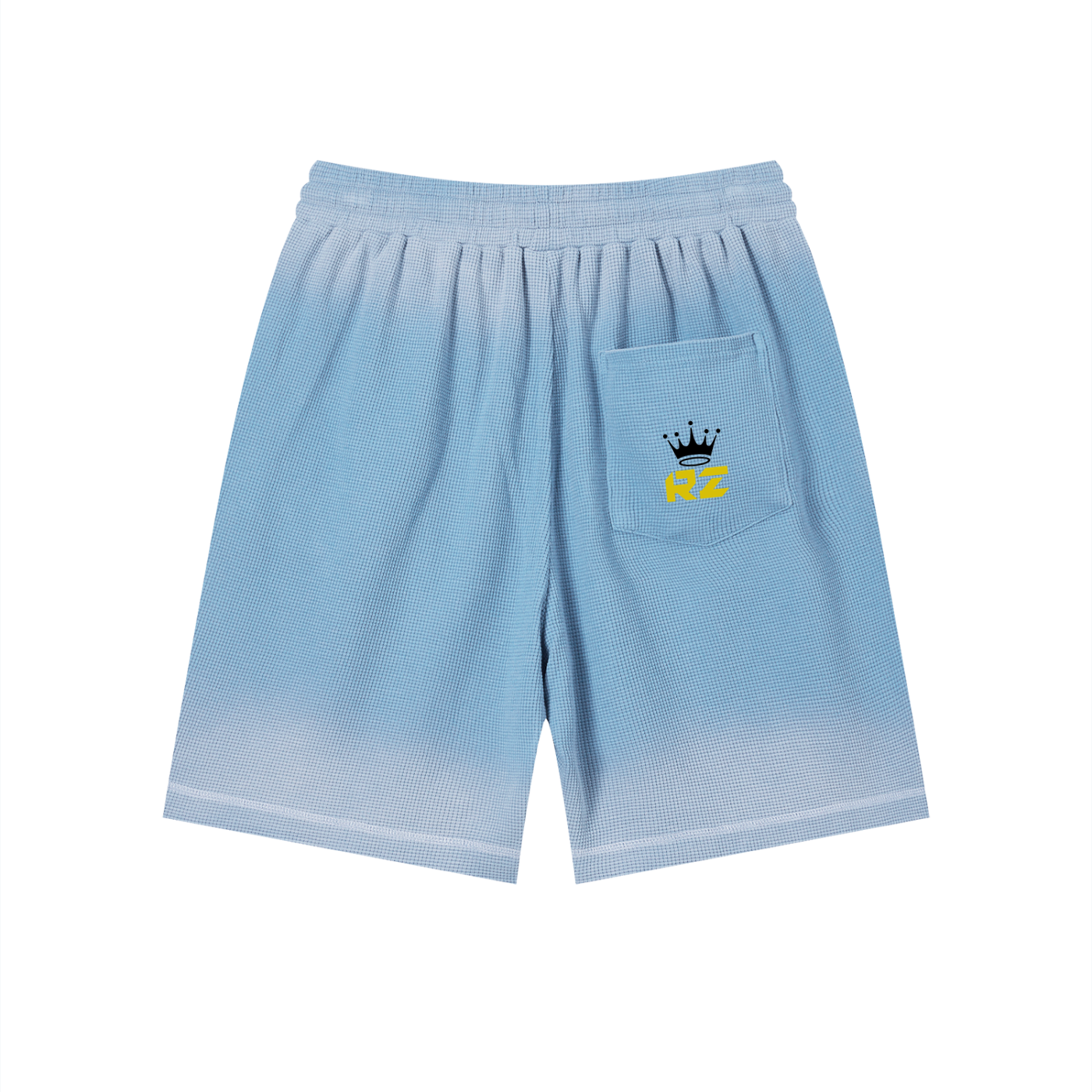 Unisex Sunfade Waffle Raw Hem Shorts
