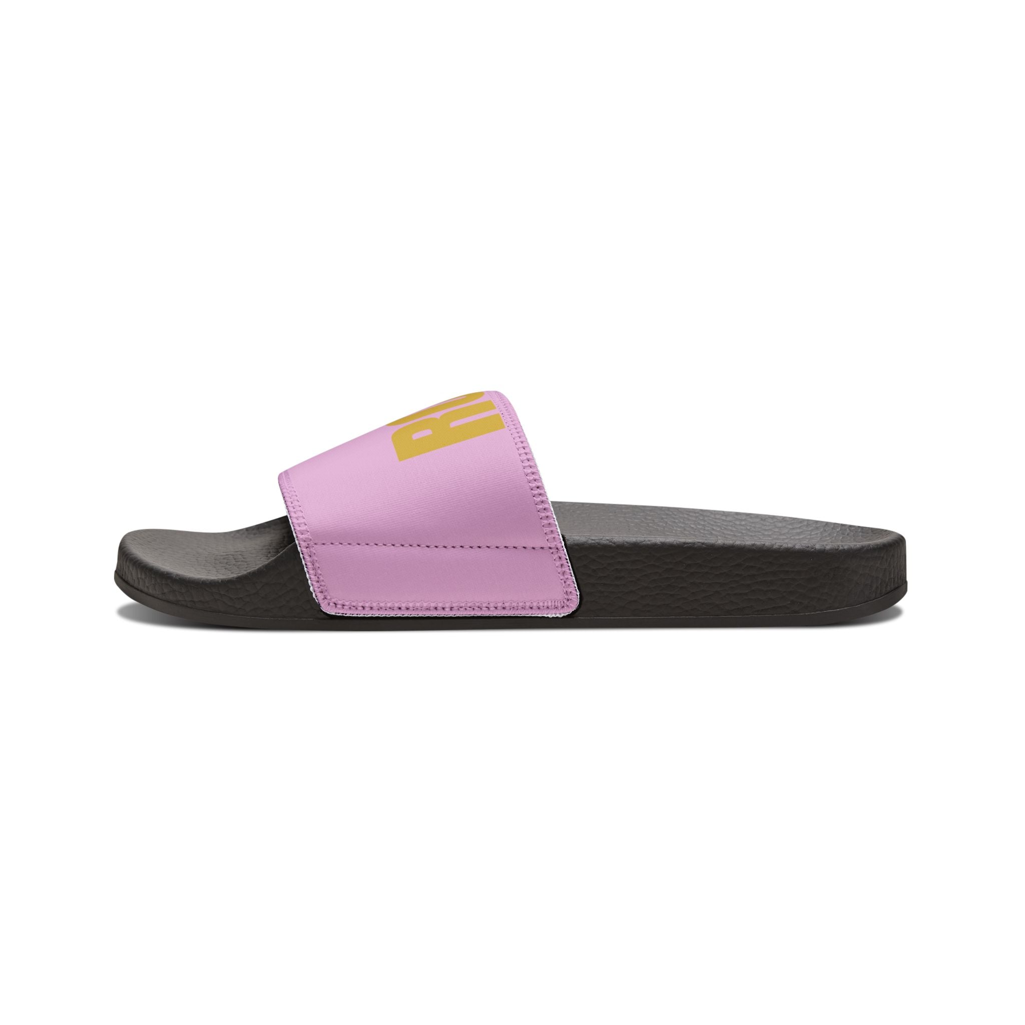 Women's Removable-Strap Sandals — Pink Slide Sandals with Gold Accent
