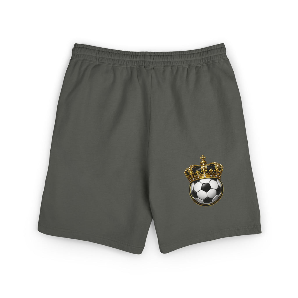 Crowned Soccer Logo Sweat Shorts — Garment-Dyed Lightweight Fleece
