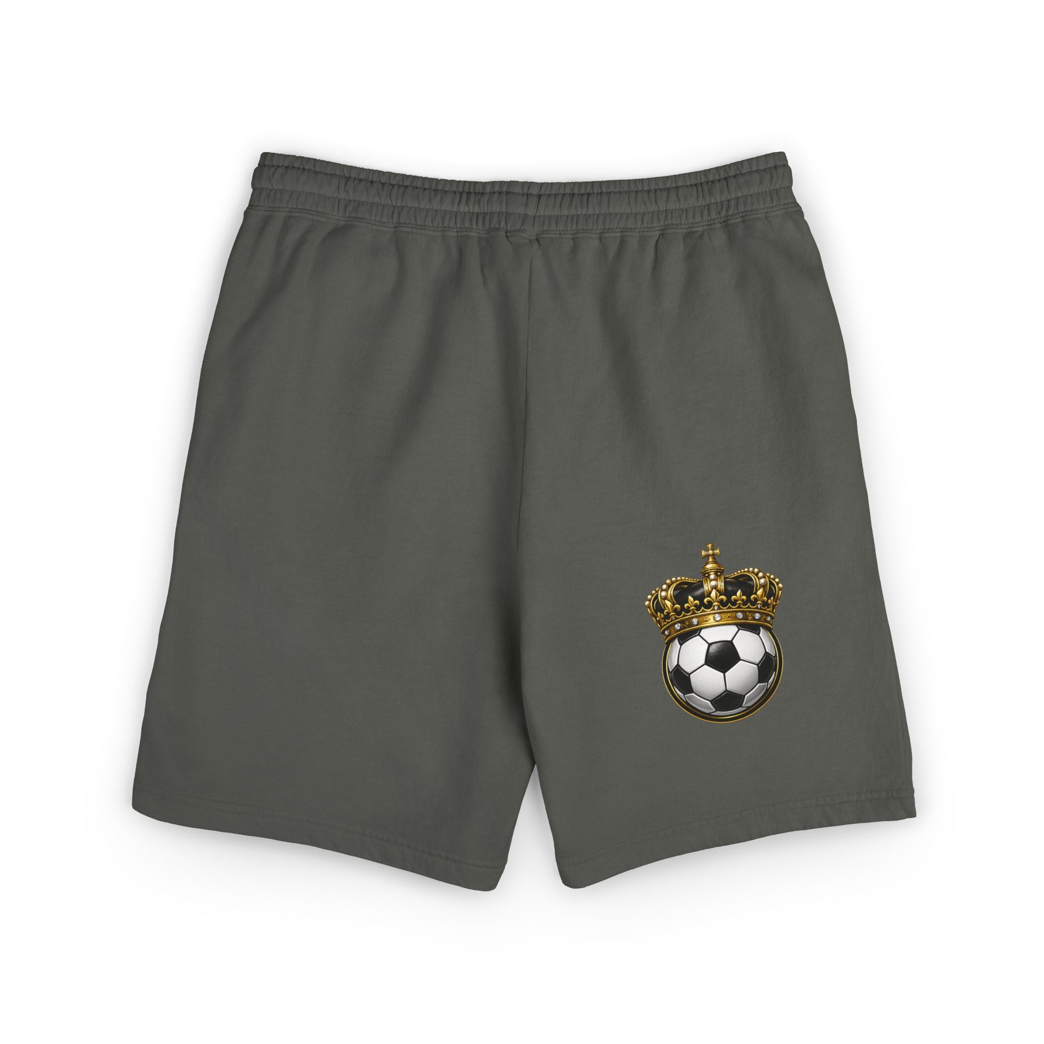 Crowned Soccer Logo Sweat Shorts — Garment-Dyed Lightweight Fleece
