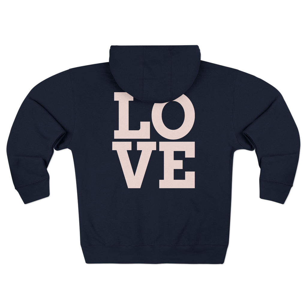 LOVE Zip Hoodie — Light Gray Minimalist Love Logo Zip-Up Hoodie
