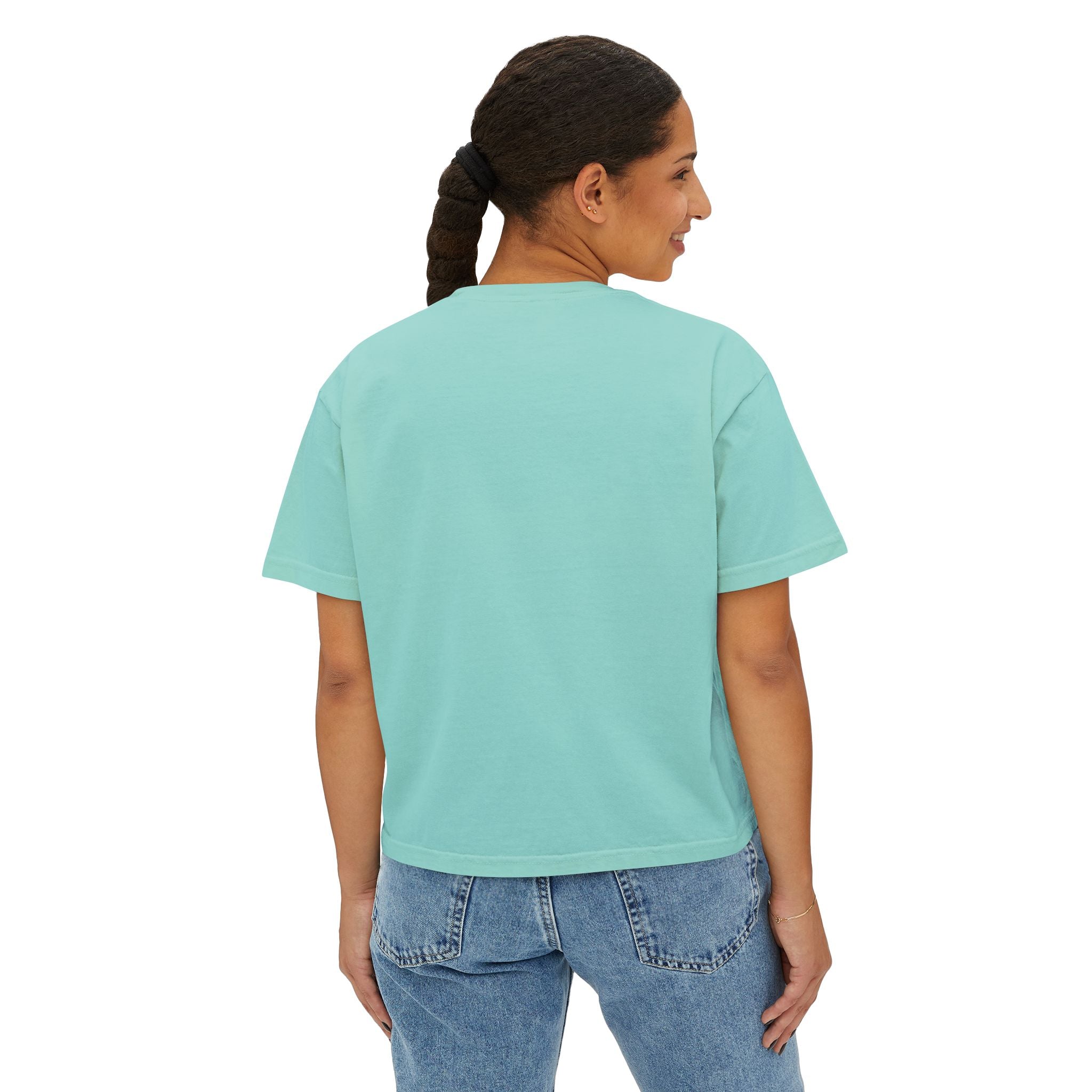 Crowned Z Women's Boxy Tee — Minimal Gold Initial Graphic