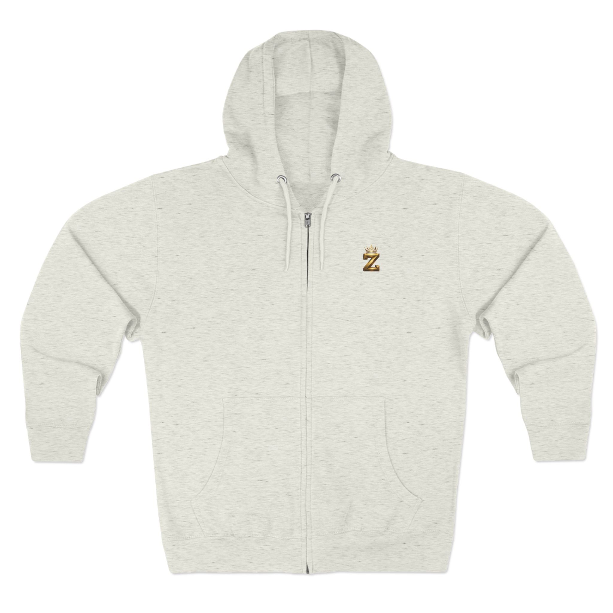 LOVE Zip Hoodie — Light Gray Minimalist Love Logo Zip-Up Hoodie