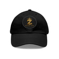 Round Leather Patch Dad Hat — Gold 'Royal Zak' Crown Emblem
