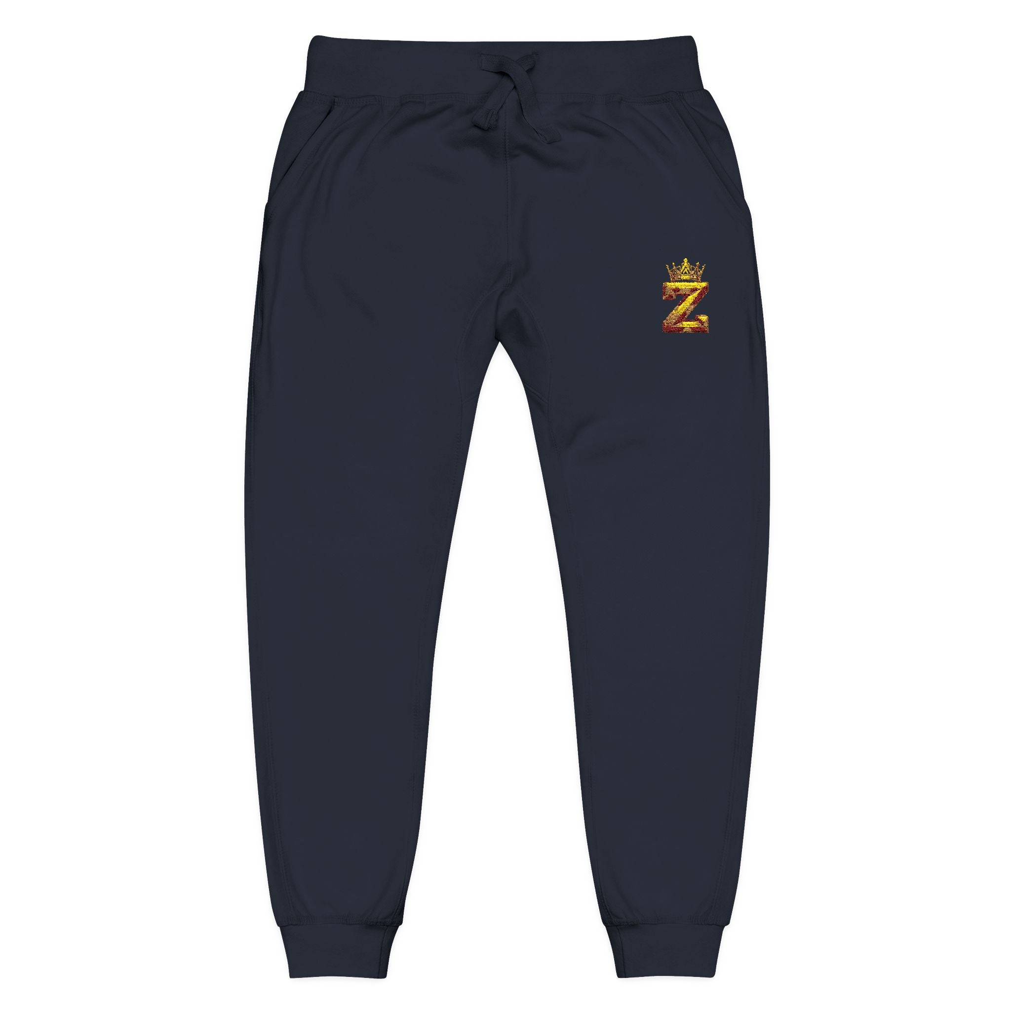 Embroidered Gold Floral '2' Fleece Sweatpants — Cozy Casual Loungewear