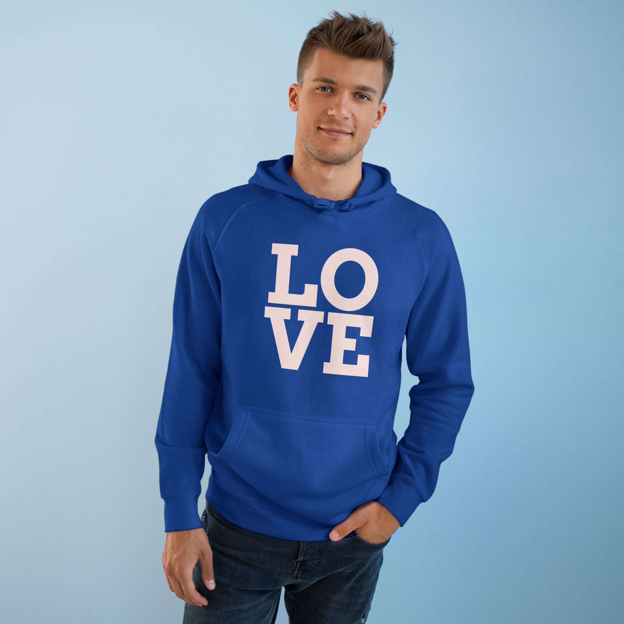 LOVE Pink Front Hoodie with Gold "Z Royal Zak" Back - Cozy Valentine Pullover