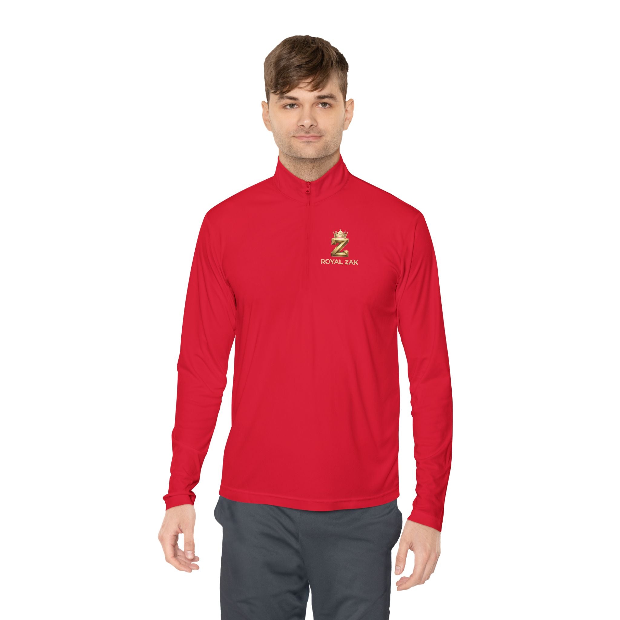 Quarter-Zip Pullover — Royal Elm Gold Logo embroidered