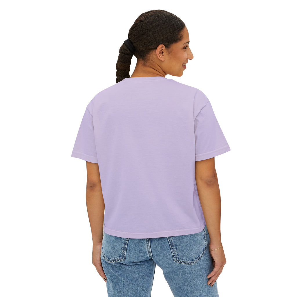 Crowned Z Women's Boxy Tee — Minimal Gold Initial Graphic
