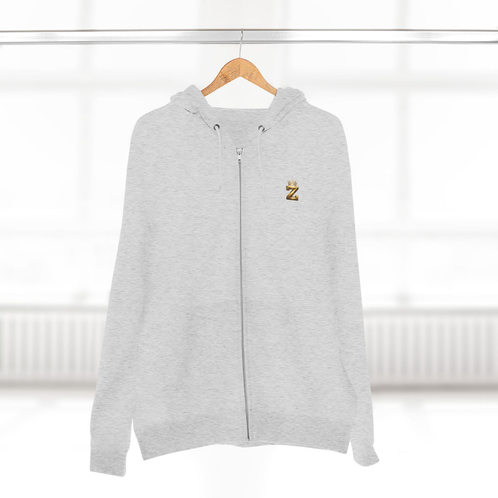 LOVE Zip Hoodie — Light Gray Minimalist Love Logo Zip-Up Hoodie