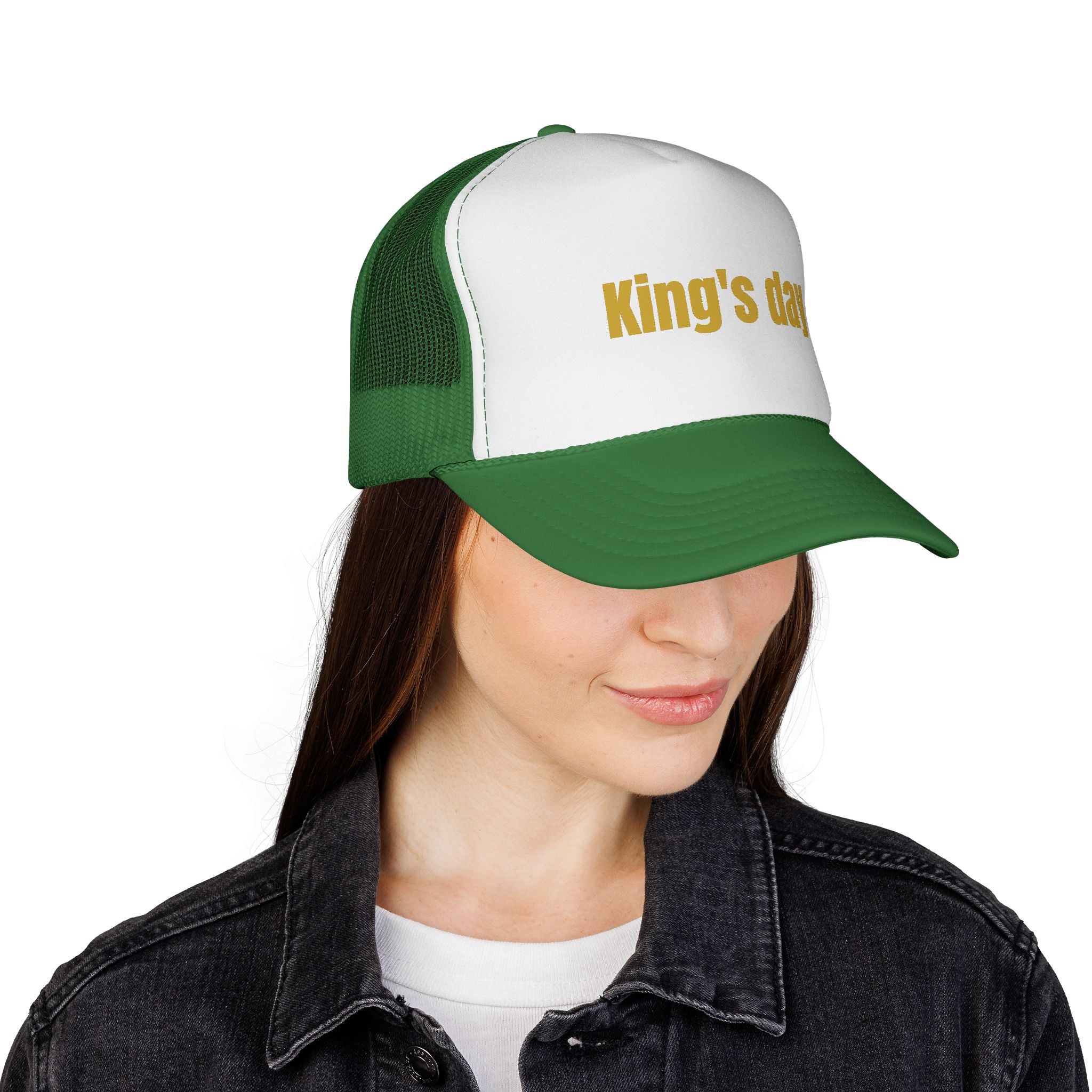 King's Day Trucker Cap – Gold Text Mesh Baseball Hat