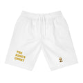 The King's Court Athletic Shorts - White Performance Shorts with Gold Logo