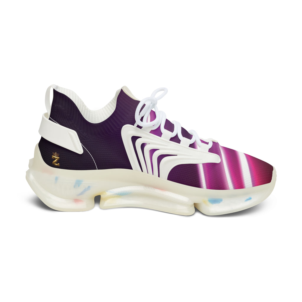 Mesh Sneakers — Women's Purple Gradient Athletic Shoes