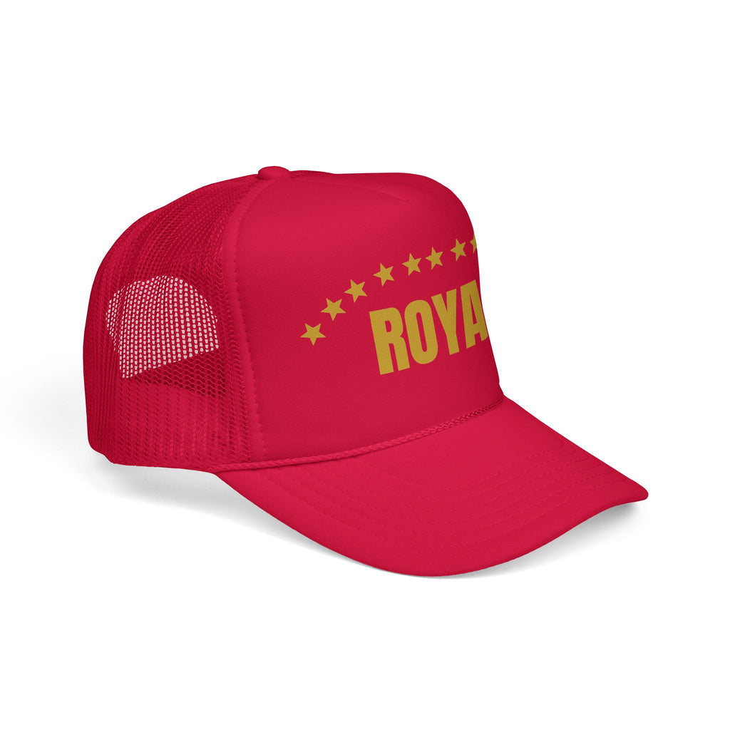 Trucker Hat — "ROYAL" Gold Stars Foam Mesh Cap