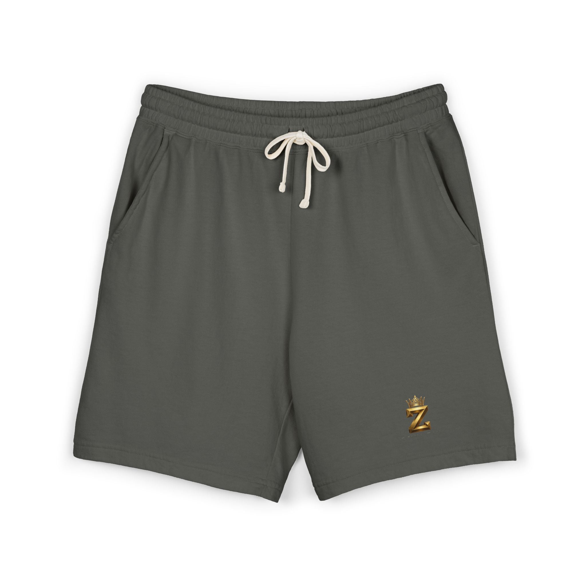 Crowned Soccer Logo Sweat Shorts — Garment-Dyed Lightweight Fleece