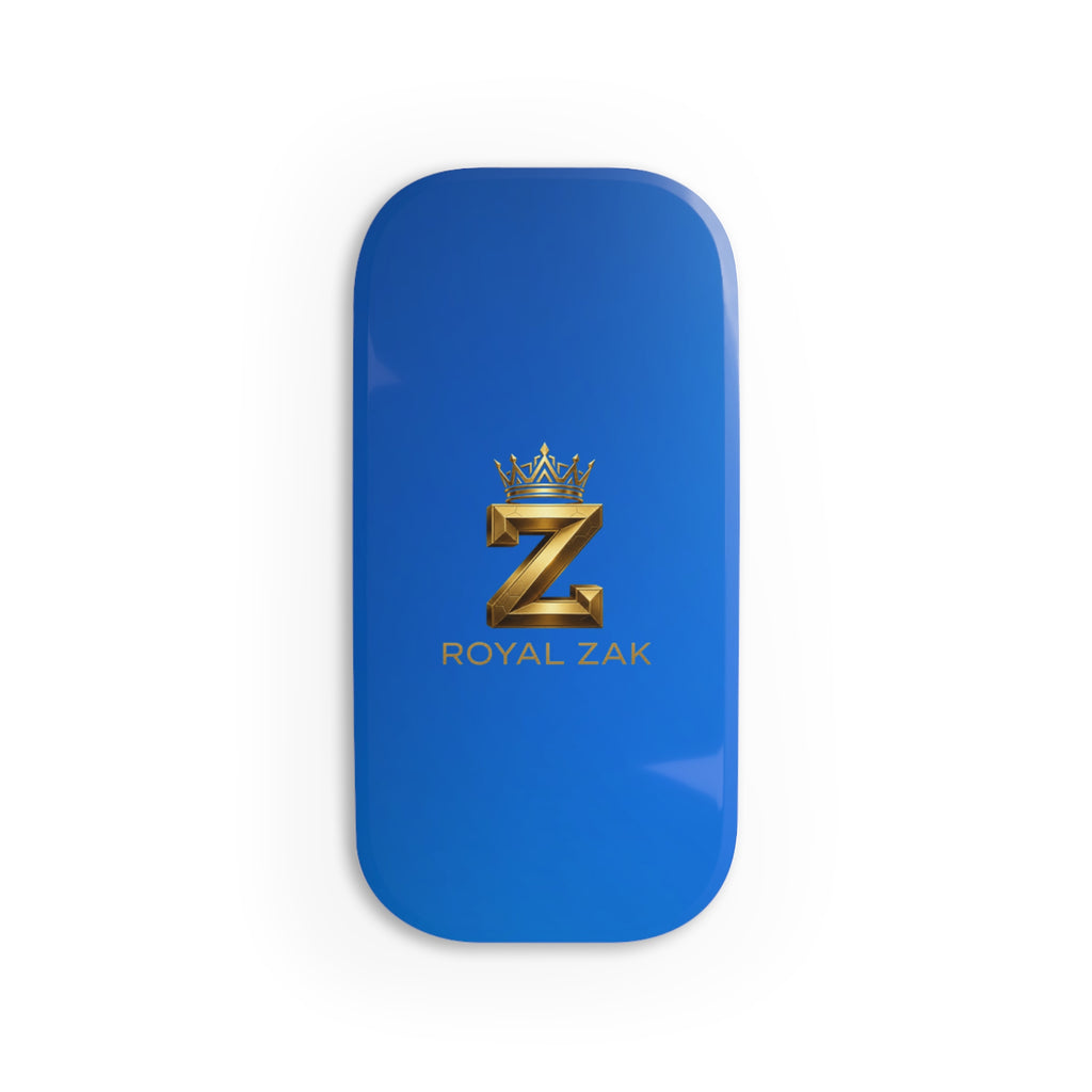 Royal Zak Blue Phone Grip — Gold Crown Z Click-On Stand & Grip