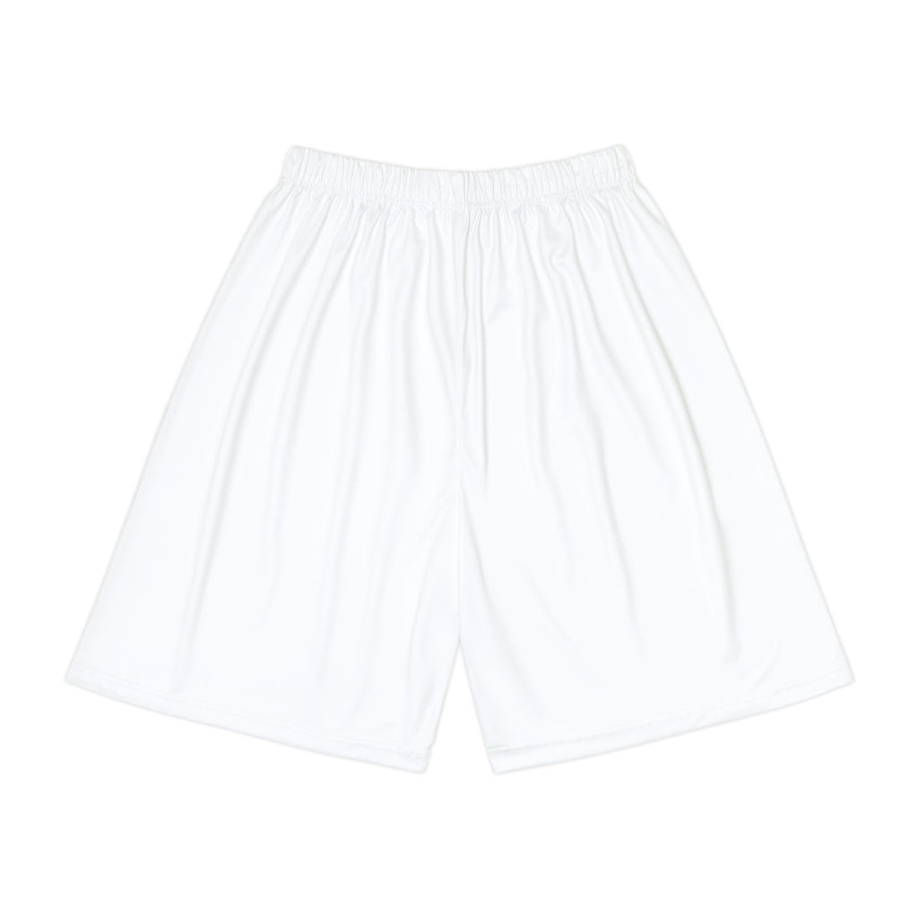 Royal Athlete Men’s Sports Shorts – White Athletic Basketball Shorts with ‘ROYAL ATHLETE’ Gold Print