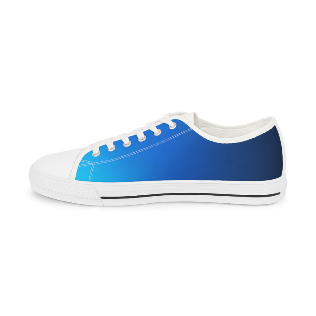 Blue Gradient Low Top Sneakers — Men's Casual Canvas Shoes with Gold 'Z' Accent