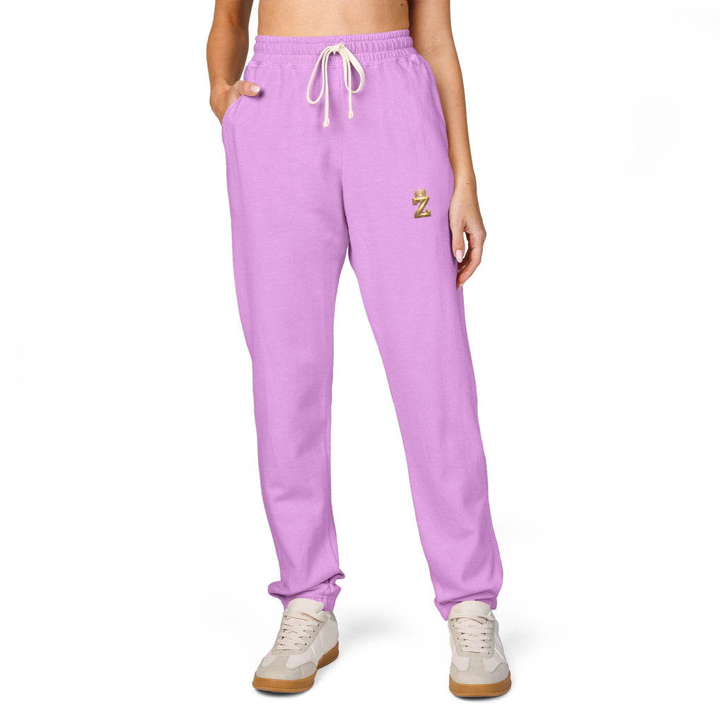 Embroidered Cozy Joggers — Small Gold Anchor Detail