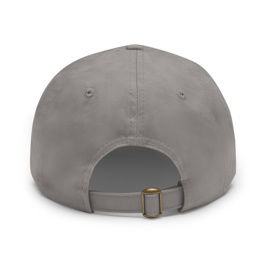 Round Leather Patch Dad Hat — Gold 'Royal Zak' Crown Emblem