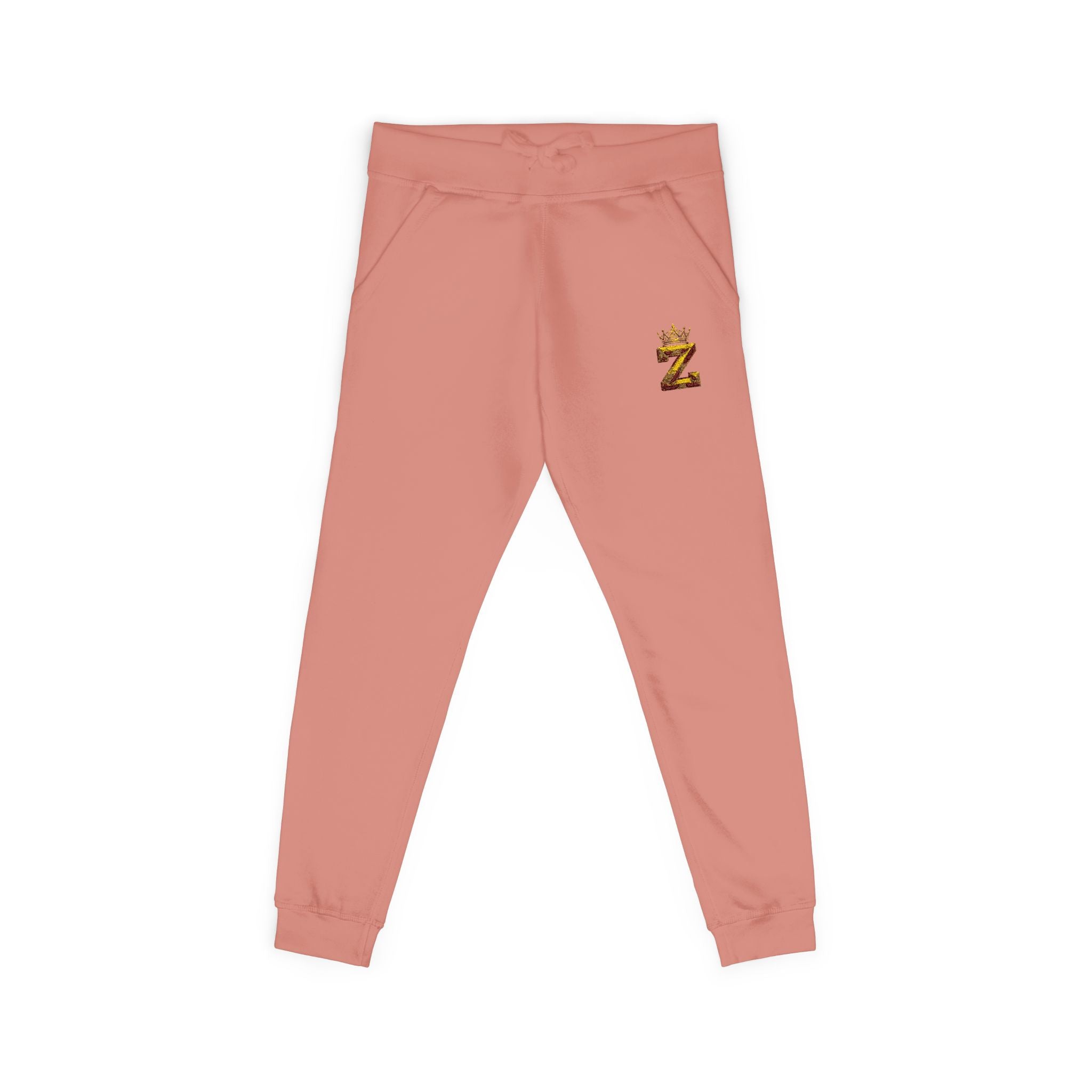 Embroidered Gold Floral '2' Fleece Sweatpants — Cozy Casual Loungewear