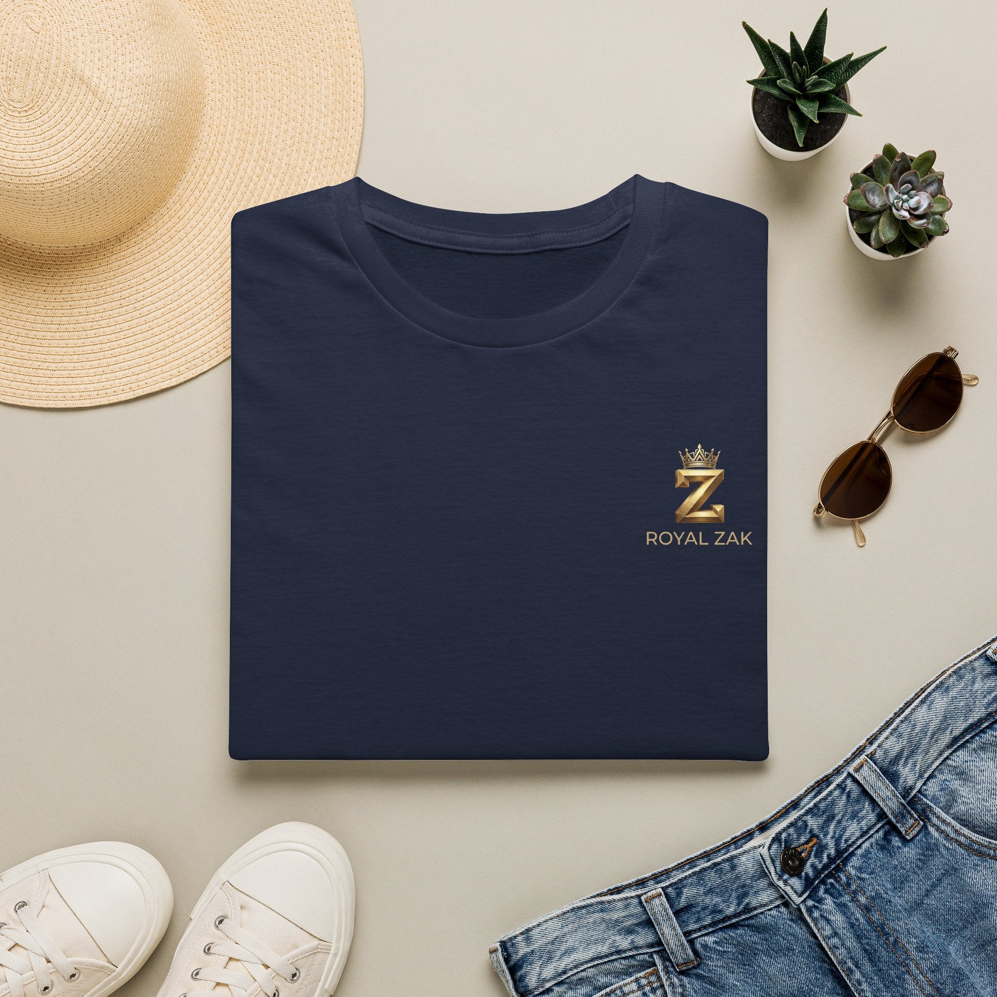 Royal ZAK Premium Soccer Tee — Gold Logo Streetwear T-Shirt