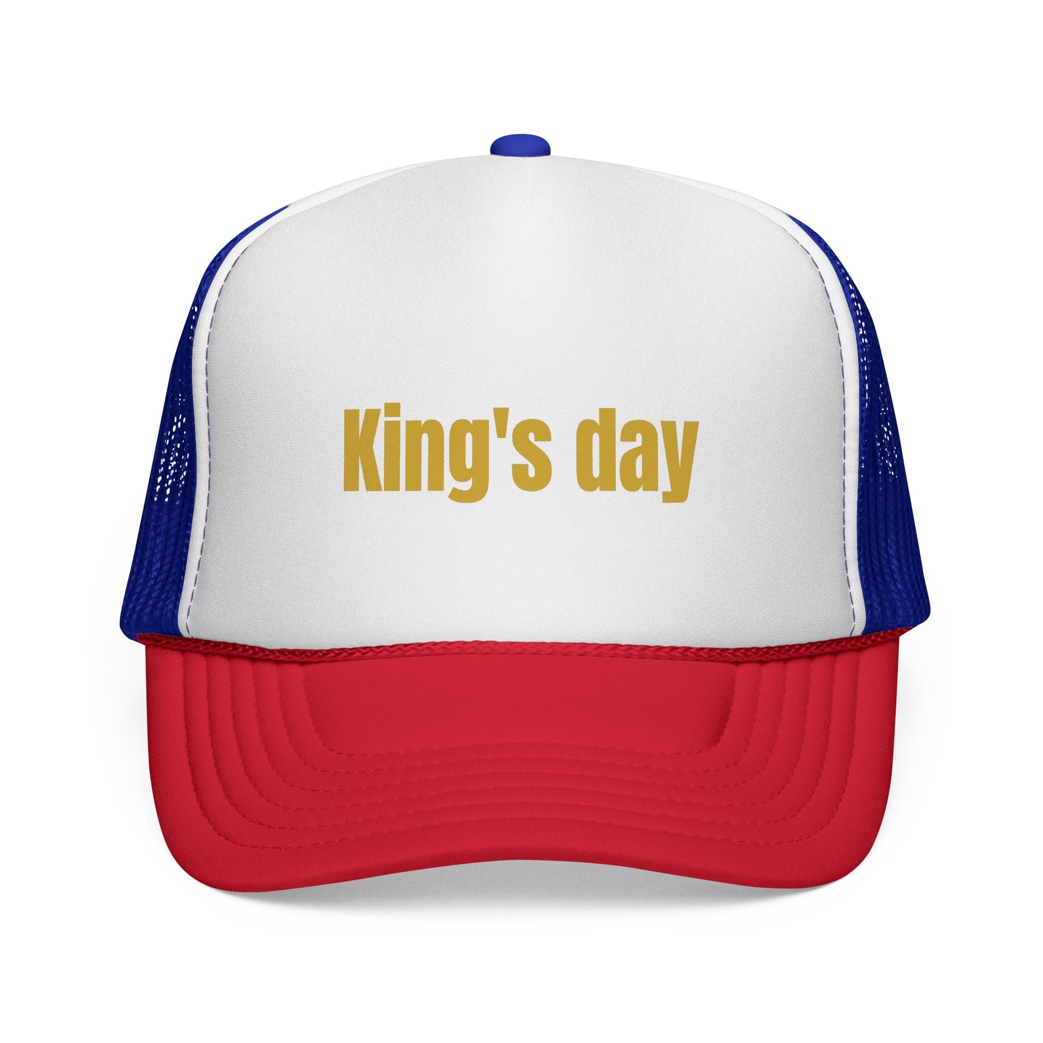 King's Day Trucker Cap – Gold Text Mesh Baseball Hat