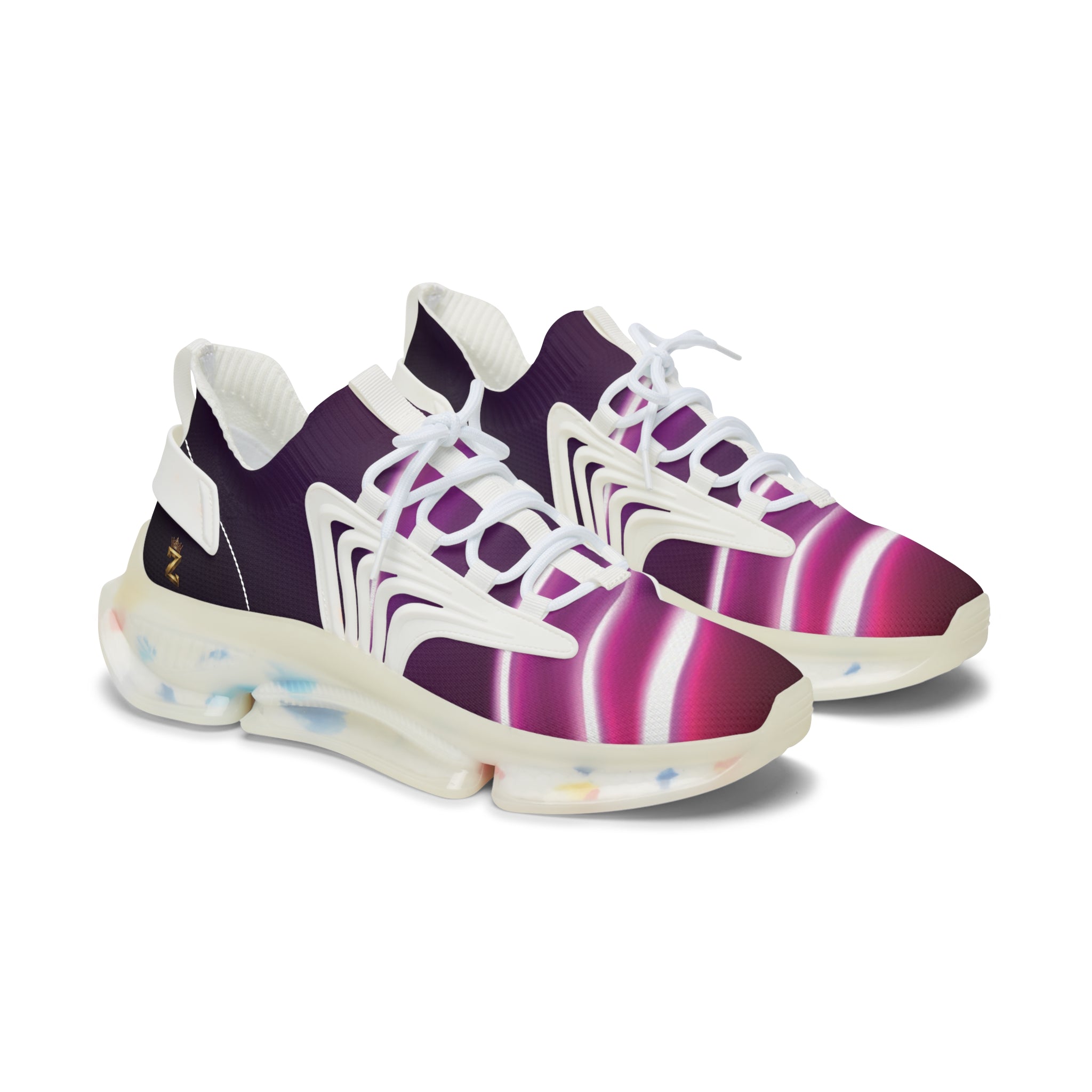 Mesh Sneakers — Women's Purple Gradient Athletic Shoes
