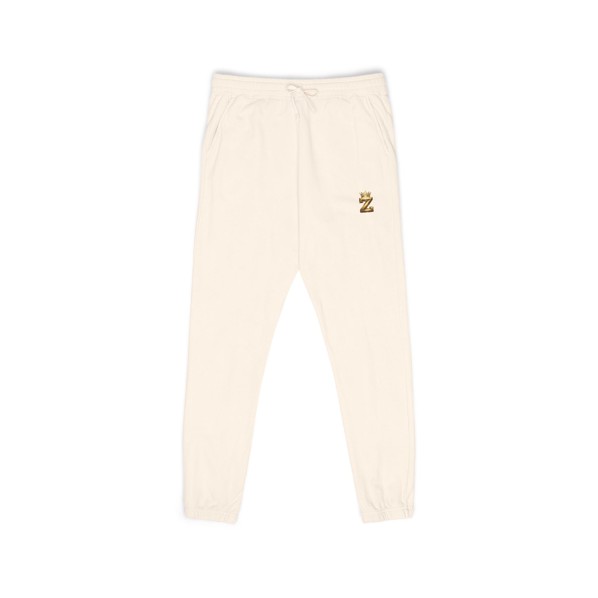 Embroidered Cozy Joggers — Small Gold Anchor Detail