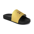 Gold Monogram Slide Sandals — Women’s Casual Pool & Beach Slides